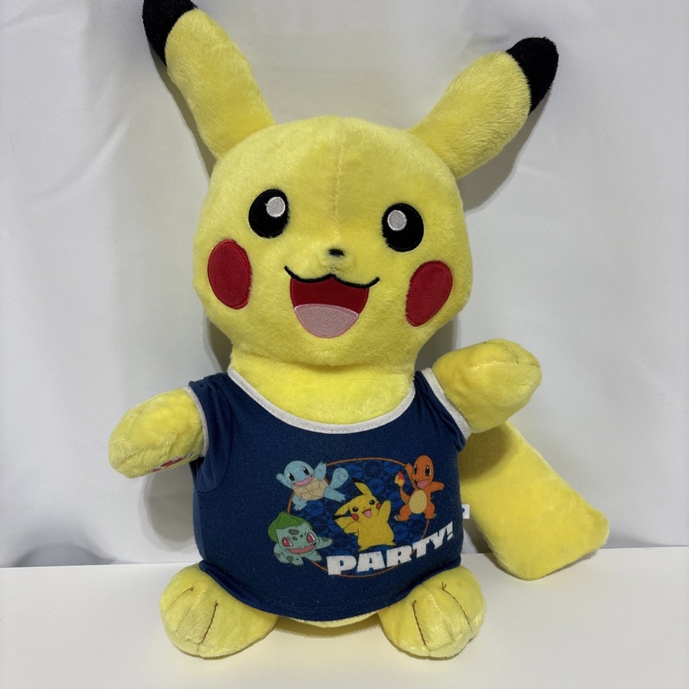 Build A‎ Bear Pokemon Pikachu Plush Stuffed Toy 18" Sound 2023 Shirt Nintendo